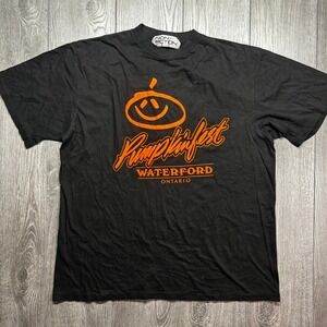 Vintage 1990 Pumpkinfest Waterford Ontario Shirt Non-Fiction Black XL Fireworks